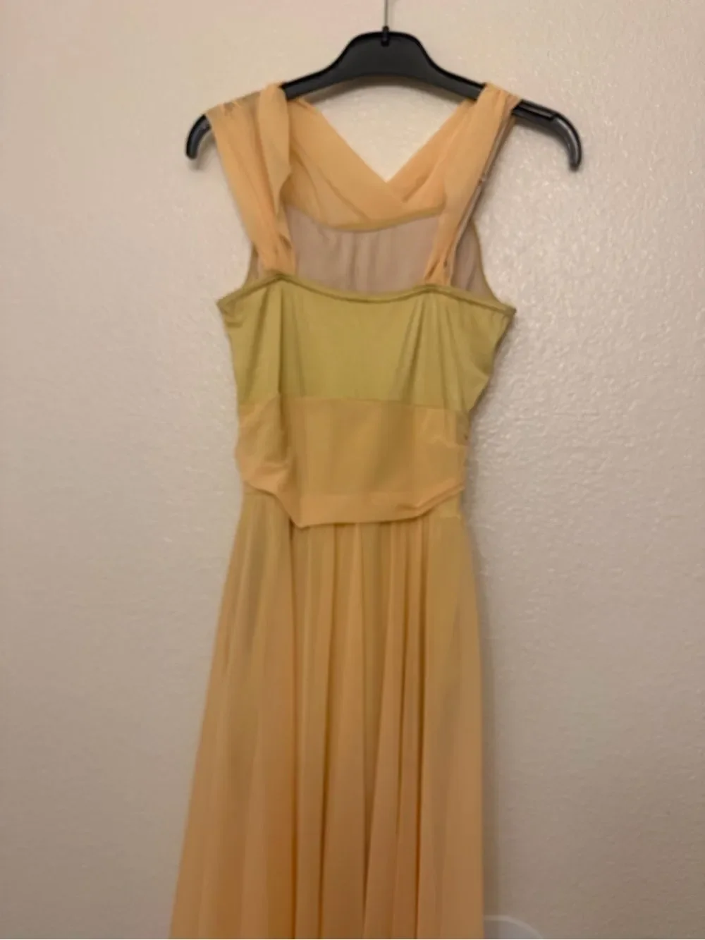 Weissman Dance Costume maxi mesh dress yellow People Help The People 13081 SA